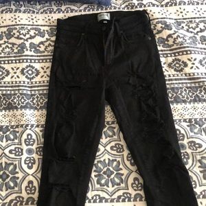 Agolde black ripped skinny jeans